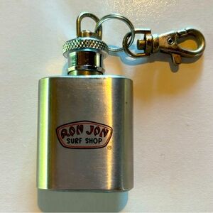 Ron Jon Surf Shop Stainless Steel 1 oz. Flask Keychain One Ounce Florida Novelty